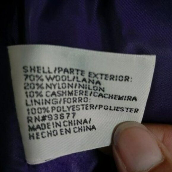 St. Johns Bay Womens Large Purple Double-Breasted Peacoat - Picture 9 of 14